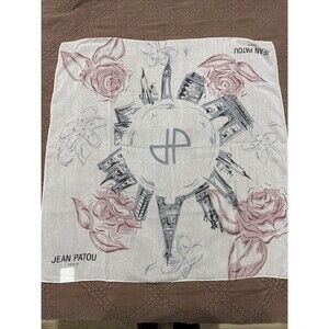 Beautiful JEAN PATOU Floral Scarf  Square